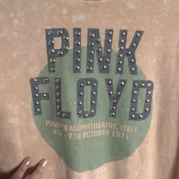 Pink Floyd Pompei Amphitheater, Lightweight Pink Sweatshirt Size Large - Picture 2 of 5
